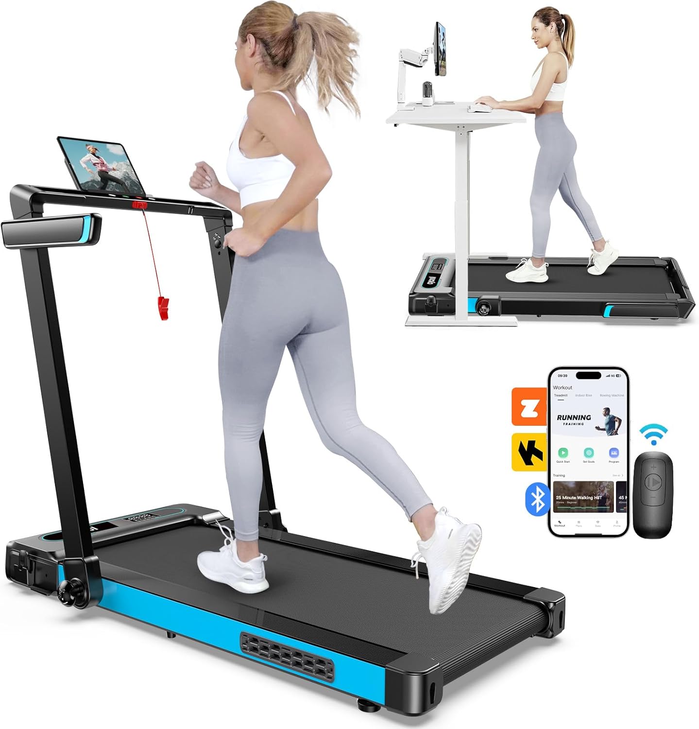 Foldable Treadmill, Walking Pad Under Desk Treadmills for Home and