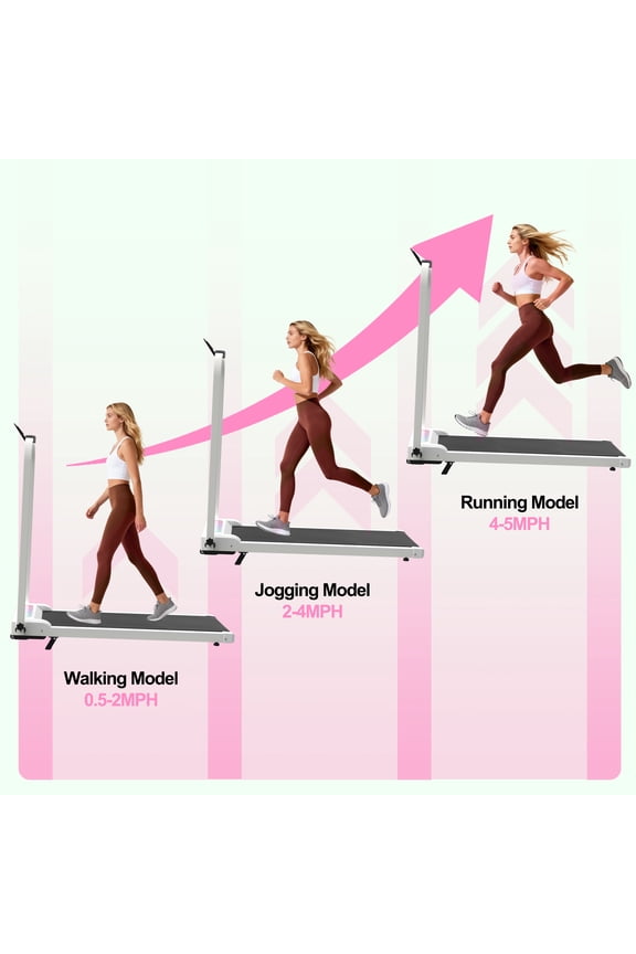 Foldable Treadmill with Handle Bar & Incline, 2 in 1 Upgrade, White