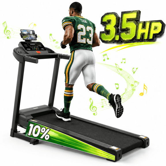 Foldable Treadmills for Home, Quiet Treadmill with 10% Incline & APP Control, Electric exercise Treadmill for small space, 300-330lbs Weight Capacity, Walking, Jogging, Running for Home Office