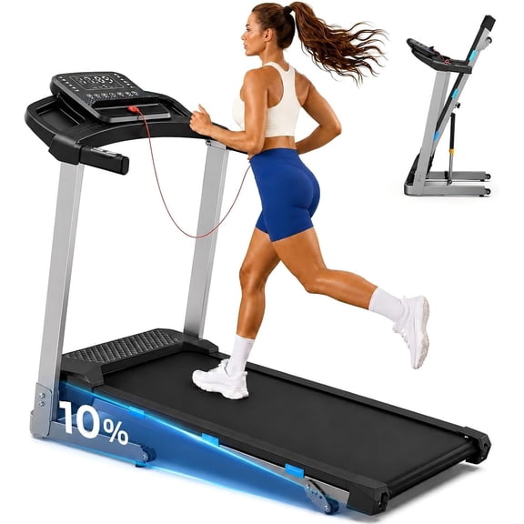 Foldable Treadmills for Home with 10% Incline, 400 LBS Capacity
