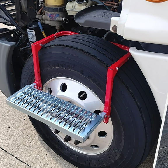 Foldable Truck Tailgate Ladder with Aluminum Step Plates, Heavy-Duty Tire Step for 10-15 Inch Tires