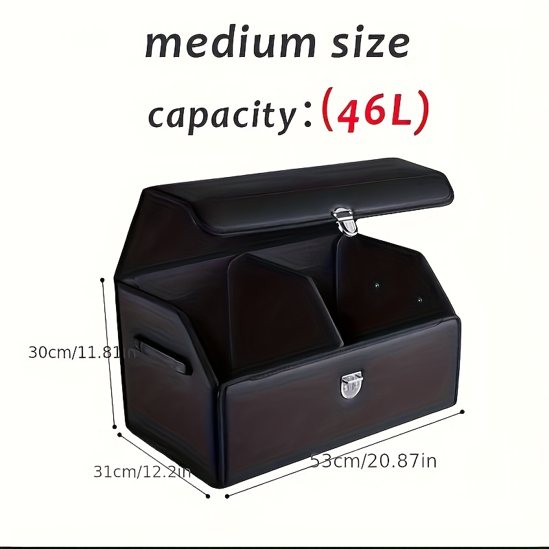 [Foldable Trunk Organizer] Foldable PU Leather Car Trunk Organizer ...