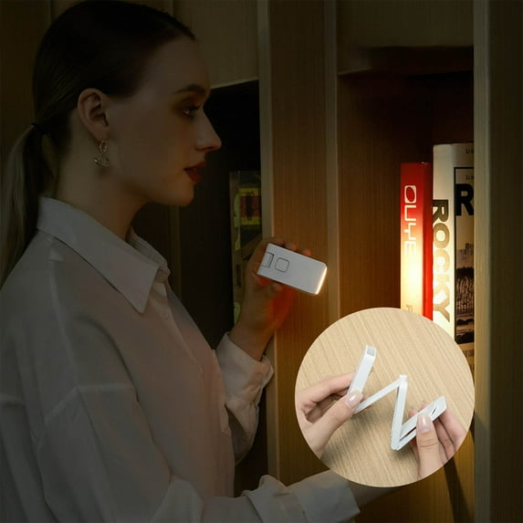 Foldable USB-C Rechargeable LED Book Light with 3-Color Temperature, Clip-On Design, Blue Light Filter, Portable Mini Reading Lamp for Bedside, Study, and Work - Soft Eye-Friendly Illumination