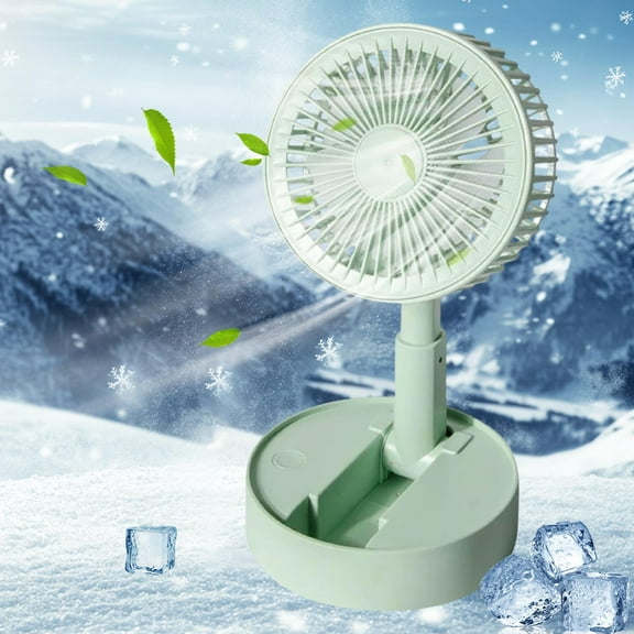 Foldable USB Rechargeable Fan, Retractable 3-Speed Desk Fan, 1200mAh Lithium Battery Fan, 180° Adjustable Camping Fan, Space-Saving Travel Cooling Device, Durable Outdoor/Office Air Circulator