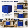 thumbnail image 1 of Foldable Uncovered Storage Box, Large Open-Top Organizer Bin for Wardrobe, Closet & Sundries, Sturdy Collapsible Storage Container for Home, Bedroom & Laundry Organization, 12*12*12in, Blue, 1 of 9