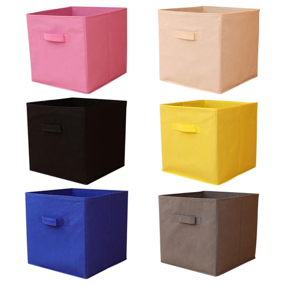 Foldable Uncovered Storage Box, Large Open-Top Organizer Bin for Wardrobe, Closet & Sundries, Sturdy Collapsible Storage Container for Home, Bedroom & Laundry Organization, 12*12*12in, Beige