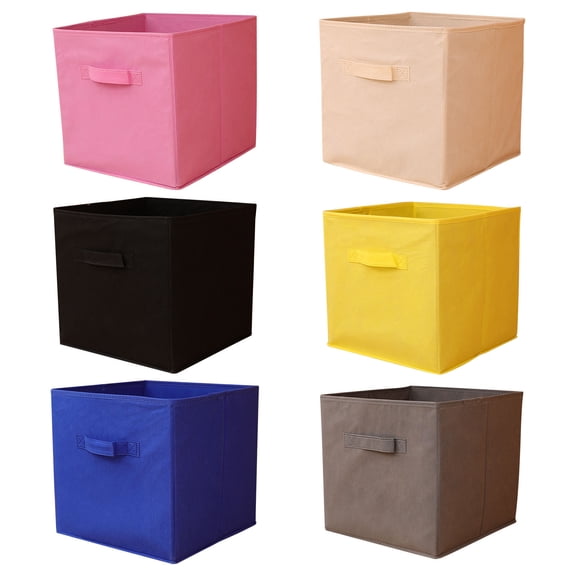 Foldable Uncovered Storage Box, Large Open-Top Organizer Bin for Wardrobe, Closet & Sundries, Sturdy Collapsible Storage Container for Home, Bedroom & Laundry Organization, 12*12*12in, Black