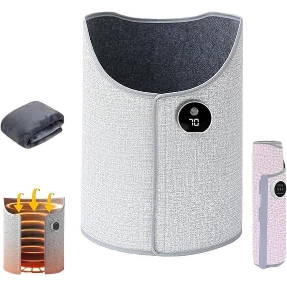 Foldable Under Desk Heater with 5 Temp Settings for Office, Electric Leg Warmer in Gray