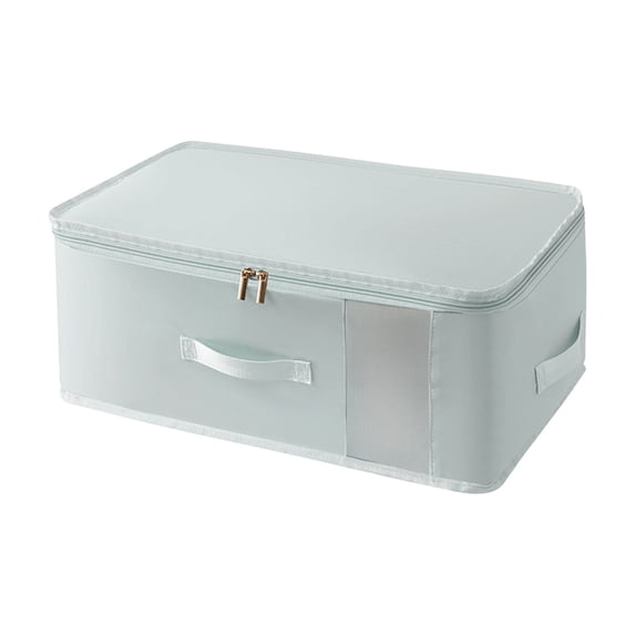 Foldable Underbed Storage Bag, Small, 22x13x8in (Gray) - with Clear Window, Breathable, for Blankets & Clothes