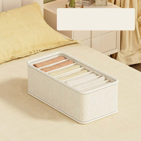 Foldable Underwear Organizer, Fabric Storage Box with Multiple Compartments for Socks & Bras, Space Saving Drawer Organizer for Dorm, Bedroom & Closet FAJHHA | B