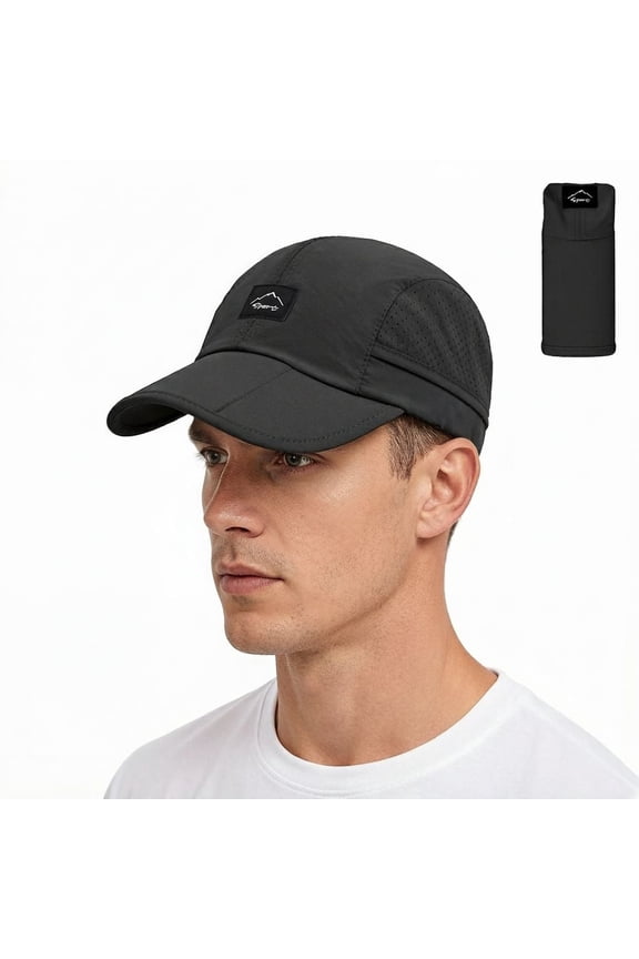 Foldable Unstructured Baseball Cap, UPF 50+ Water Resistant Portable Outdoor Sports Hat for Men Women, Ideal for Hiking Fishing