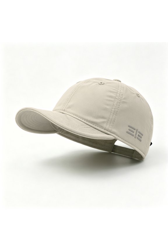 Foldable Unstructured Short Brim Dad Hat, Lightweight Breathable Adjustable Beige Baseball Cap, Easy Storage for Daily & Outdoor Wear