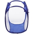 thumbnail image 1 of Foldable Up Easy Open Mesh Laundry Clothes Hamper Basket for College Dorm (Blue), 1 of 7