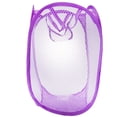 thumbnail image 1 of Foldable Up Easy Open Mesh Laundry Clothes Hamper Basket for College Dorm (Purple), 1 of 6