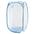 thumbnail image 1 of Foldable Up Easy Open Mesh Laundry Clothes Hamper Basket for College Dorm (Sky Blue), 1 of 9