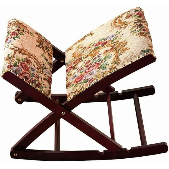 Foldable Upholstered Footrest Floral