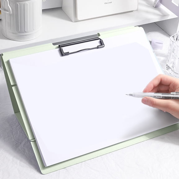 Foldable Upright Clipboard with Storage, 9" x 12.5" High Capacity Clip Board, Plastic Organization Case Box for Letter Legal A4 Size Paper, Low Profile Clip, Nurses Teachers Must Haves