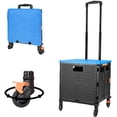 thumbnail image 1 of FELiCON Foldable Utility Cart with 4 Rotate Wheels, Black/Blue, 1 of 7