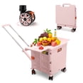 thumbnail image 1 of Foldable Utility Cart with Stair Climbing Wheels,Collapsible Rolling Crate with Magnetic Lid Telescopic Cover,Adjustable Telescoping Handle Hand Cart, 1 of 3