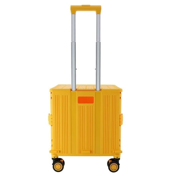 Foldable Utility Crate with 360 Spinner Wheels & Telescopic Handle (Orange Color)