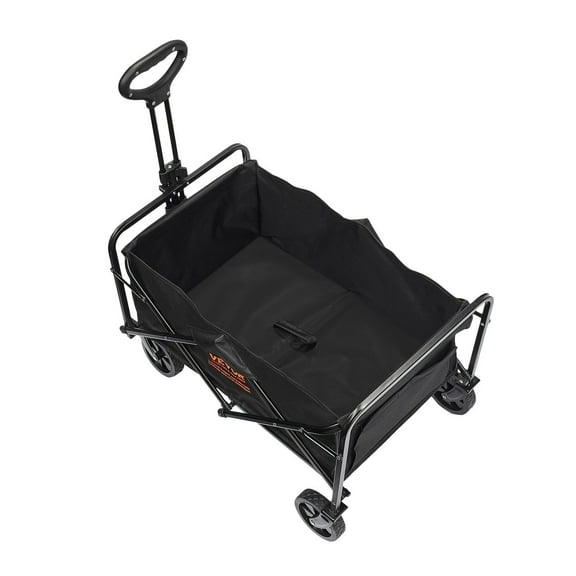 Foldable Utility Wagon with 5" Wheels, 220LBS Capacity - Lightweight Collapsible Cart for Beach, Camping & Groceries, 2 cu.ft Storage, Includes Cup Holders