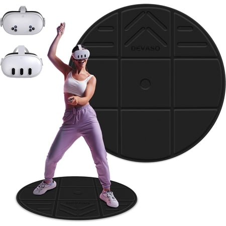 Foldable VR Mat for Meta Quest 3, Round Anti Fatigue Large Mat, Anti-slip and Comfortable Floor Mat, Premium Game Accessories Compatible with PSVR2, Oculus/Meta Quest 2/Pro