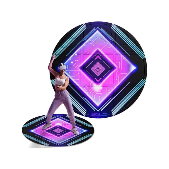 Foldable VR Mat for Virtual Reality, Anti-Slip and Comfortable Mat, Round Floor Mat Premium Game Accessories Compatible with VR Headset