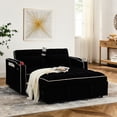 thumbnail image 1 of Foldable Velvet Sofa Bed with Adjustable Back and Charging / Suitable for Guest Room, 1 of 6