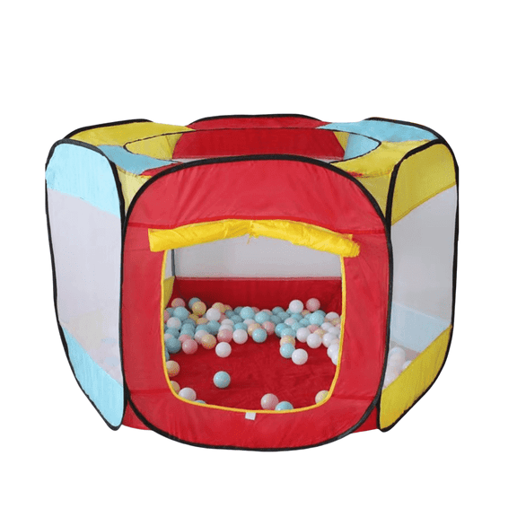 Foldable Ventilated Mesh Ball Pit Tent,QZS Portable Ball Pit Play Tent for Outdoor,55.11*50.39*29.53"  Reusable Indoor & Outdoor Gift Toys,1Pack