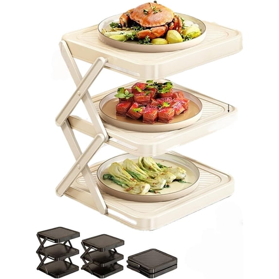 Foldable Vertical Dish Rack Cabinet Organizer Stand