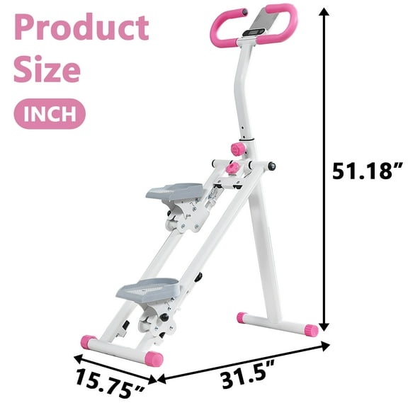 Foldable Vertical Stepper For Home Use Cardio Training Equipment For Full-body Workouts Adjustable Handlebars And Pedals Weight Capacity 300 Lbs
