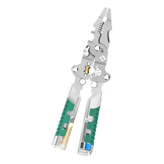 Foldable Voltage Tester Screwdriver Wire Stripper Crimper Electrician Tool Kit