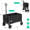 thumbnail image 1 of Foldable Wagon Cart 160L - 3 in 1 Collapsible with Wheels, 2 Cup Holders, for Groceries, Camping, Shopping, Garden, Pet Riding, 1 of 6