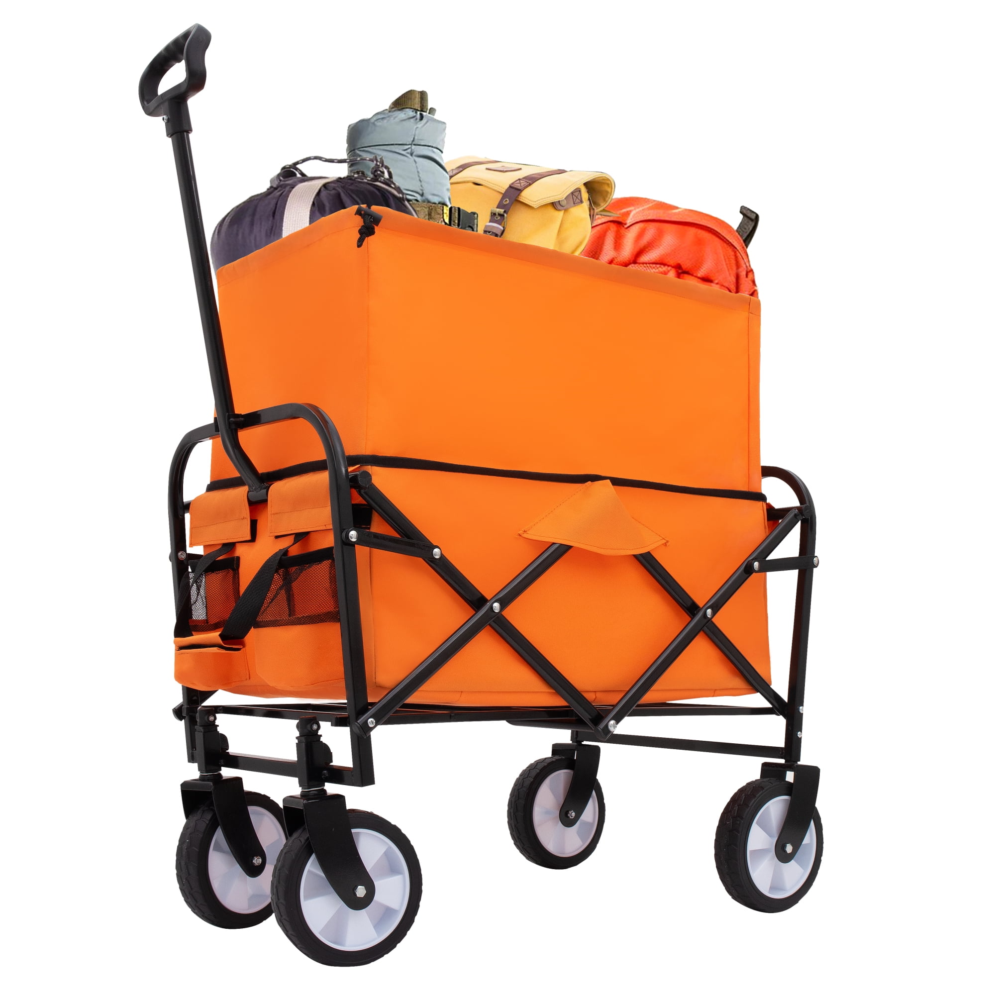 Foldable Wagon Cart Beach Wagon Heavy Duty Utility Cart Utility Wagon Grocery Cart for for Camping