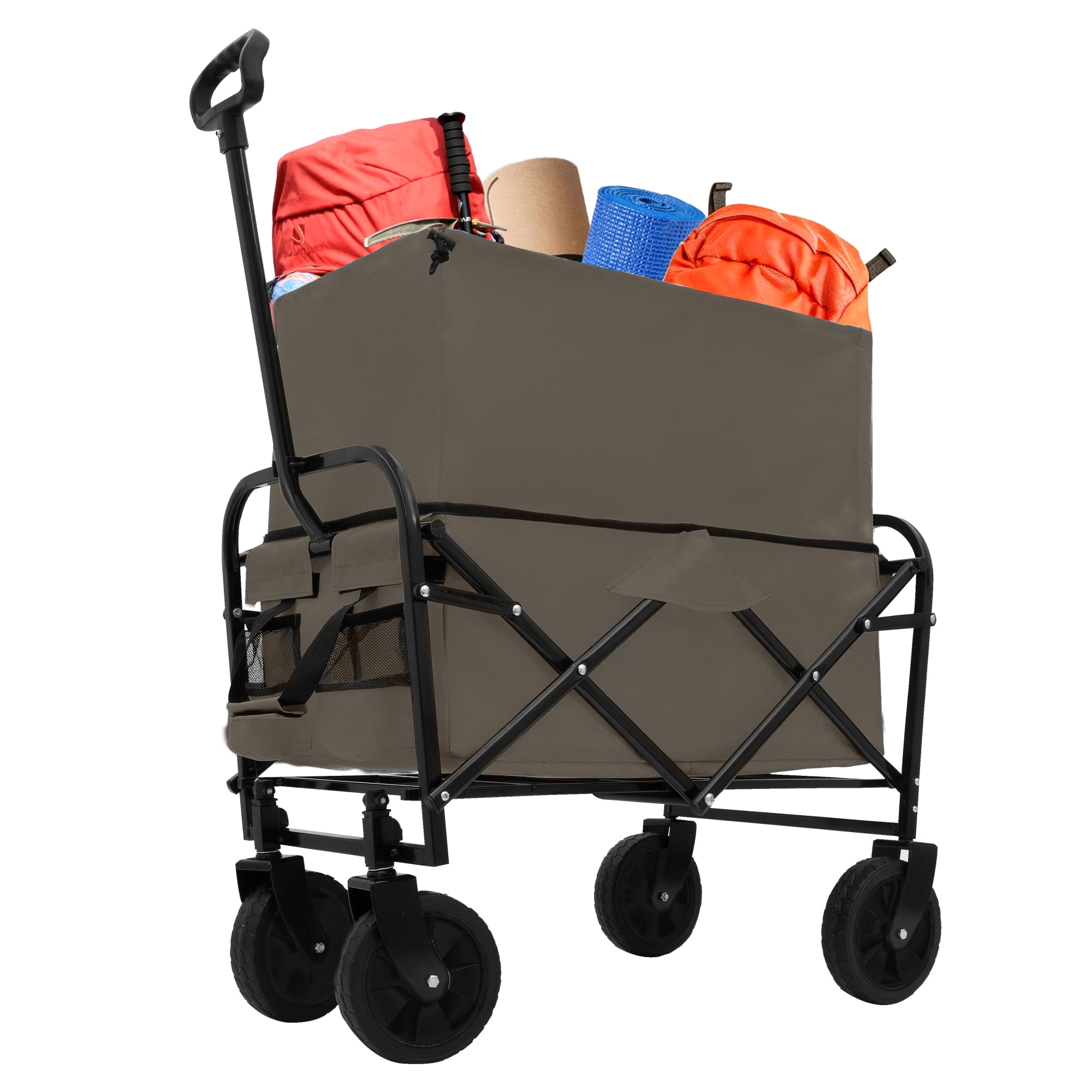 Foldable Wagon Cart Beach Wagon Heavy Duty Utility Cart Utility Wagon Grocery Cart for for Camping