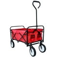 thumbnail image 1 of Foldable Wagon with Wheels, SEGMART Collapsible Wagon for Groceries, Outdoor Utility Cart w/ Cup Holder, Garden Carts and Wagons w/ Adjustable Handle, Beach Wagon for Sand Park Camping, Red, H859, 1 of 15