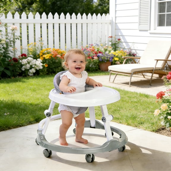 Foldable Walker with Adjustable Height, Lightweight Mobility Walker, Compact Space-Saving Design, Folding Frame, Supports Up to 26 lbs