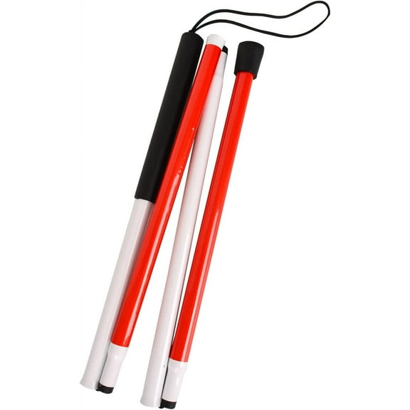 Foldable Walking Cane Aluminum Reflective Folding Walking Stick Folding Blind Cane for Blind People and Vision Impaired