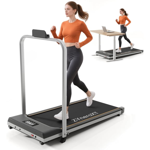 Foldable Walking Pad Treadmill, 2.0HP , LED Display, 220 Lbs Capacity, Ultra-Slim 2-in-1 Design with Remote Control, 0-8% Incline, Quiet Under Desk for  Office (W3-110-)
