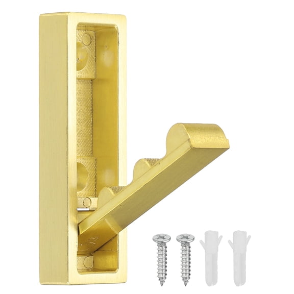 Foldable Wall Hooks, Wall Mounted Coat Hooks, Rectangle, Brushed Copper