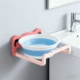 thumbnail image 1 of Foldable Wall Mounted Basin Holder | No Drill Space Saving Storage Rack with Strong Adhesive for Bathroom & Kitchen Organization | Collapsible Stand, 1 Pack, 1 of 7