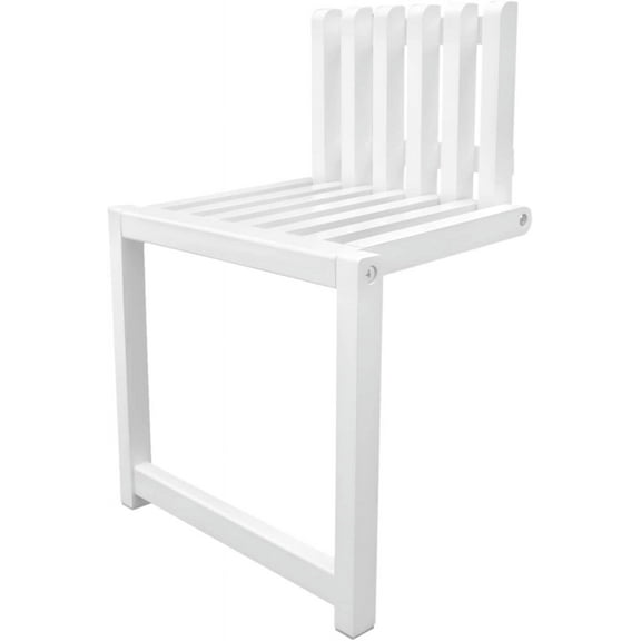 Foldable Wall-Mounted Chair, 330.69 Bearing 90 Foldable 3CM Thickness Solid Wood Invisible Shoe-Changing Stool with Support Legs for Various Occasion (White)