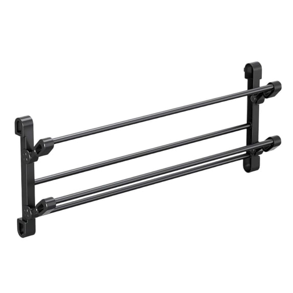 Foldable Wall Mounted Shoe Rack Space Saving Metal Shoe Organizer for Entryway Bathroom Closet,Black3-65x29x12cm