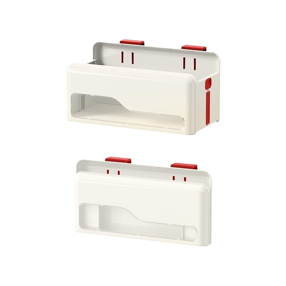 Foldable Wall Mounted Storage Box, No Drill Hanging Organizer with Clear Window for Kitchen Counter Living Room and Office, Space Saving Storage Bin for Small Items and Stationery, Penciel Box