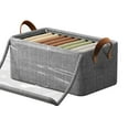 thumbnail image 1 of Foldable Wardrobe Storage Box with Lid, ZzCityTK Large Capacity Clothes Organizer Drawer Type, Portable Fabric Bin for Cabinet Shelves Toys Towels, 1 of 2