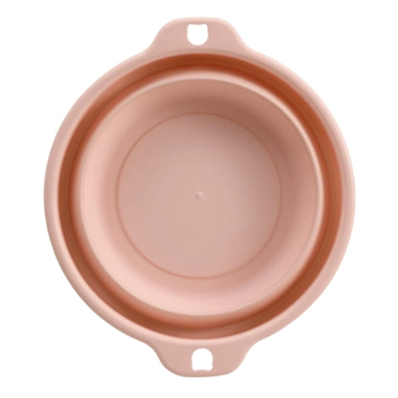 Foldable Wash Basin for Travel - Portable Plastic Collapsible Basin for Outdoor Camping, Home Use, Vegetable Washing and Laundry(Pink,S)