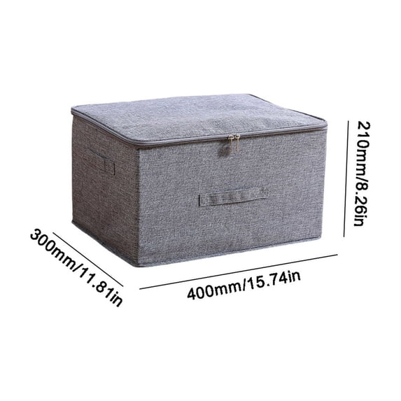 Foldable Washable Fabric Storage Box With Zippered Lid For Clothes And Home Organization