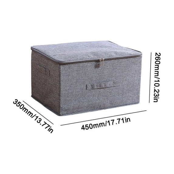 Foldable Washable Fabric Storage Box With Zippered Lid For Clothes And Home Organization