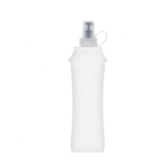 Foldable Water Bottle,Collapsible Water Bottle,Running Vest Soft Flask, BPA-Free 17oz Collapsible Water Bottle for Hydration Backpack, Folding Running Water Bottle for Marathon(Clear)