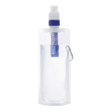 Foldable Water Bottle With Filter,Water Purifier Bottle,1000ml Water Bottle Filter Container Reusable Outdoor Filtered Water Bag for Sport Camping